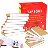 14 Pack Blank Flipbooks, 840 Sheets (1680 Pages) Flip Book Paper for Animation, Sketching and Cartoon Creation, 120GSM No Bleed Drawing Paper and Sewn Binding (4.5' x 2.5')