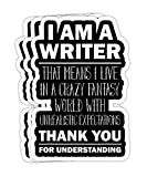 Chilli Purple I Am a Writer - Funny Author Gift Gift Decorations - 4x3 Vinyl Stickers, Laptop Decal, Water Bottle Sticker (Set of 3)