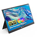 2K Portable Monitor, Arzopa 13.3'' HDR Portable Laptop Monitor USB C HDMI External Monitor IPS Eye Care External Display w/Smart Cover for PC Phone Mac Xbox PS5 Switch