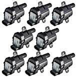 ENA Set of 8 Round Ignition Coil Pack Compatible with Chevy GMC Silverado 1500 2500 Tahoe Suburban Express Sierra Savana Yukon XL Escalade V8 4.8L 5.3L 6.0L Replacement For D585 C1251 19005218 UF262
