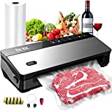 Vacuum Sealer Machine with Starter Kit , TKTK 8 in 1 Powerful Sous Vide Food Vacuum Sealer, Seal a Meal Food Sealer with Pulse Function, Moist&Dry Mode, External VAC for Jars Containers, Built-in Cutter Slim Compact Design for Mom Wife Home Kitchen