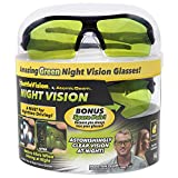 Battlevision Polarized Sport Vision Glasses for Driving at Night Protect Eyes from Blinding Headlight Glare, Green Lenses, 6 in