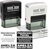 PermaPRINT Dual Clothing Stamper (1 Black Ink Stamp, 1 White Ink Stamp) Includes Free StampDARK Tool