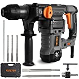 KSEIBI Rotary Hammer Drill SDS Plus Demolition Hammer for Concrete Drill, 4 Functions Reduced Vibration System, Variable Speed Drilling Safety Clutch (1-1/4 Inch)