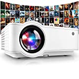 Mini Projector 7500 Lux 210' Projector 1080P Supported Display with 52000 Hrs LED Movie Projector Compatible with Phone Computer Laptop USB HDMI VGA-Home Office Outdoor Entertainment