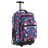 J World New York Sundance Rolling Backpack Girl Boy Roller Bookbag, Vintage Rose, One Size