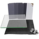Plate Glass Sharpening System (FINE) 9 7/8” wide x 11 13/16” long 5/16” Thick Glass Plate, Aluminum Honing Guide, 8 Sheets of Sticky Back (PSA) Sandpaper and One Non Slip Washable Rubber Mat