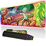 Bimormat RGB Mouse Pad LED Light Gaming Mouse Pad with Rubber Base Colorful Computer Carpet Desk Mat for PC Laptop (35.4 * 15.7 inch) (9040greengun)