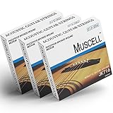 MUSCELL Handmade Phosphor Bronze Acoustic Guitar Strings-3 Packs - 6 Strings - Medium JK716