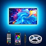 Daymeet TV Led Lights, Led Lights for TV Led Backlight, 13.1ft TV Led Light Strip for 50-55 inch TV Behind Lighting, RGB Led TV Light with Remote, Music Sync Bluetooth APP Control USB Powered