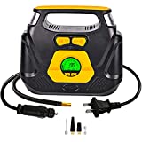 GSPSCN AC/DC Digital Portable Air Compressor,Auto Tire Inflator with Auto Shut-Off Digital Gauge for Car 12V DC and Home 110V AC,Electric Tire Pump for Auto,SUV,Motorcycle,Basketball etc.