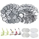 Mostme 200 Sets 58mm Button Parts Button Supplies, 2.25 inch Blank Button Badge Parts, Round Button Making Supplies, Includes Metal Button Pin Back Cover, Metal Shells, Blank Paper&Clear Film