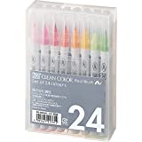Kuretake ZIG Clean Color Real Brush Marker, 24 Colors with Flexible Brush Tips, Watercolor Pens for Painting, Drawing, Calligraphy and Brush Lettering for Artists and Beginner Painters, Made in Japan