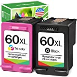 Limeink Remanufactured Ink Cartridge 60XL 60 XL Replacement for HP Envy 100 110 120 Photosmart c4680 c4780 c4795 d110 Deskjet d2680 f2430 f4280 f4440 f4480 f4580 Printer (1 Black, 1 Color)