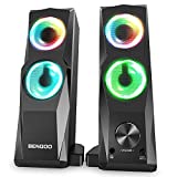 BENGOO GS01 Computer Speakers, Maneuverable SoundBar, Gaming Speakers for PC Computer Laptop Desktop, Subwoofer Wired, RGB Speakers, USB Powered 3.5mm Aux, Desk Monitor, 3.5mm Headphone Jack