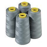 4 Large Cones (3000 Yards Each) of Polyester Threads for Sewing Quilting Serger Grey Color from Threadnanny