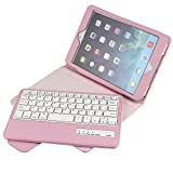 iPad Cover for iPad Mini,Eoso keboard Case with Removable Bluetooth Keyboard for iPad Mini 1/2/3/4/5 (for iPad Mini,Pink)