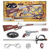 Police Cowbody Accessory Role Play Set For Kids Includes Toy Gun, Pistol, Handcuff, Sword, Mask