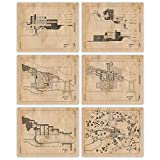 Vintage Fallingwater Prints, 6 (8x10) Unframed Photos, Wall Art Decor Gifts Under 25 for Home Office Studio Lounge College Student Teacher Design Architect Frank Lloyd Wright House Construction Fans