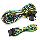 LIMICAR Trailer Wiring Harness Kit, 25ft Trailer Wire, Trailer Wiring Harness with 4 Flat Extension Connector, 4 Pin Flat Wishbond Trailer Wiring for Utility Boat Trailer Light Kit