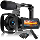 ACTITOP Video Camera Camcorder Ultra HD 2.7K 30FPS 36.0 MP IR Night Vision YouTube Vlogging Camera 3.0 Touch Screen 16X Digital Zoom with Remote Control Microphone Handheld Stabilizer 2 Batteries