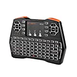 GT MEDIA 2.4G Mini Wireless Keyboard with Touchpad, USB Rechargeable Backlit QWERTY Keypad Remote Controller 92 Keys Gaming Mouse Combo for Laptop/Smart TV