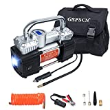 GSPSCN Portable Digital Car Tire Inflator with Gauge 150Psi Auto Shut-Off, Heavy Duty Double Cylinders 12V Air Compressor Pump with LED Light for Auto,Truck,Car,Bicycles,RV,SUV,Balls etc.
