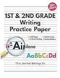 Writing Practice Paper with Lines for 1st & 2nd Grade: Wide Lined Handwriting Paper, with Dotted Center Lines - 5/8 Inch Rule, 120 Sheets 11 x 8.5 Inches