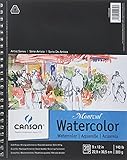CANSON Artist Series Montval Watercolor Paper Pad, Heavyweight Cold Press and Micro-Perforated, Side Wire Bound, 140 Pound, 9 x 12 Inch, 20 Sheets, 9'x12'