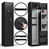 3-5Gun Rifle Safe, Gun Safes for Home Rifle and Pistols Quick Access Electronic Gun Cabinet for Shotguns with Adjustable Pistol Rack, Pockets and Removable Shelf