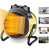 Electric Patio Heater - Greenhouse Fan, Heater Portable Space Heater, Adjustable Thermostat, for Grow Tent, Office, Workplace, PTC Fast Heating, Electric Ceramic Heaters,Metal Base