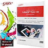 S-RACE Sublimination Paper Test Pack 8.5x11'', 20 Sheets - For Printers with Dye Sublimation Ink (e.g. compatible with Epson, Sawgrass & Ricoh) - Ideal For Testing
