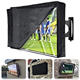 HOMEYA Outdoor TV Cover 60-65 Inch with Clear Scratch Resistant Front Flap + Bottom Cover, 600D Weatherproof & Waterproof TV Screen Protector, Fits Most TV Mounts Stands with Remote Controller Pocket