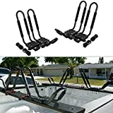 J-Bar Roof Rack Kayak Carrier Holder Boat Canoe Surf Ski Snowboard Holder Mounted on Top Crossbar SUV Truck 2 Pairs Steel
