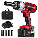 AVID POWER Cordless Impact Wrench, 1/2 Impact Gun w/ Max Torque 330 ft lbs (450N.m), 20V Impact Driver Kit w/ 3.0A Li-ion Battery, 4 Pcs Drive Impact Sockets and 1 Hour Fast Charger, Electric Impact