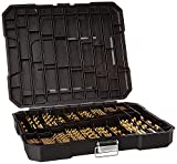230 Pieces Titanium Twist Drill Bit Set, 135° Tip High Speed Steel, Size from 3/64' up to 1/2', Ideal Drilling in Wood/Cast Iron/Aluminum Alloy/Plastic/Fiberglass, with Hard Storage