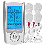 Easy@Home Rechargeable TENS Unit + EMS Muscle Stimulator, 2 Independent Channels, 20 Intensity Levels, 8 Massage Types+16 Modes, 510K Cleared FSA Eligible Handheld Electronic Pulse Massager, EHE029G-B