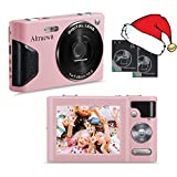 48MP Mini Kids Digital Camera for Girls,Teens,Beginners 4K 16X Zoom Compact Digital Video Camera Small Children's Camera for Photo Camera with Macro-Altruewit (Pink)