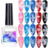 Supwee White Blooming Gel Polish Marble Watercolor Ink Nail Painting Gel Nail Blossom Flower Nail Art Design Soak Off UV Gel Manicure DIY Nail Design At Home 10ML(0.33FL OZ)