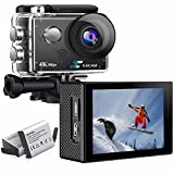Xilecam 4K Action Camera, 4K/30FPS, WiFi Action Camera, Waterproof Camera Underwater 98ft，170 Degree Wide Angle Sports Camera，2*Battery and Multifunctional Accessories Package (4K30fps)