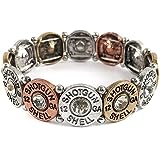 Western Peak Western Vintage 12 Gauge Shotgun Bullet Shell Stretchable Bracelet (Copper Large)