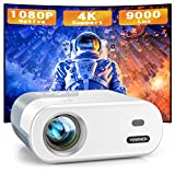 Mini Projector, Native 1080P Full HD YOWHICK DP02W Movie Projector for Outdoors, 9000Lm Portable Projector with Remote Control, HDMI, USB, AV and Aux Ports for Laptop, TV Stick, PS5 Smartphone
