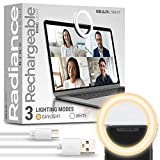 ﻿GearLight Selfie Ring Light for Computer or Phone - Iphone Compatible LED Lighting for Laptop Webcam, Video Recording - Rechargeable Circle Clip on Ringlight - Cute Stuff & Room Decor for Teen Girls