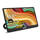 Portable Monitor, QQH 15.6' Portable Travel Monitor for Laptop 1080P FHD IPS Second Screen, Gaming Monitor, USB C HDMI External Monitor Display for Computer Phone PC MAC PS4 Switch, Foldable Kickstand