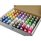 Simthread 63 Brother Colors Polyester Embroidery Machine Thread Kit 40 Weight for Brother Babylock Janome Singer Pfaff Husqvarna Bernina Embroidery and Sewing Machines 550Y