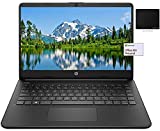 Newest HP 14' HD Laptop, AMD Dual-Core CPU, 8GB RAM, 192GB Storage(128GB SSD + 64GB eMMC), 1Yr Office 365, Webcam, Win 10 Bundle with GalliumPi Mousepad (Black)