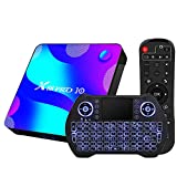 Android TV Box 11, RK3318 USB 3.0 Ultra HD 4K HDR 4GB RAM 64GB ROM 2.4G 5.8G Dual Band WiFi with BT 4.1 WiFi 100M Ethernet with Backlit Mini Keyboard Set Top TV Box