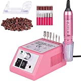 Professional Nail Drill Machine 30000 RPM Efile Electric Nail Filer Nail Dremel for Finger Toe Nails, Acrylic Gel Nails, Manicure Pedicure, with Drill Bits, 100Pcs Sanding Bands - Pink