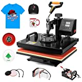 Pro 5 in 1 TUSY Heat Press, Slide Out 12x15 Swing Away Heat Press Machine, Digital Industrial Heat Press Machine for T-Shirts, Hats, Mugs, Plates