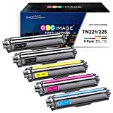 GPC Image Compatible Toner Cartridge Replacement for Brother TN221 TN225 Compatible with MFC-9130CW MFC-9340CDW MFC-9330CDW HL-3170CDW HL-3140CW Printer Tray (2 Black,1 Cyan,1 Magenta,1 Yellow)